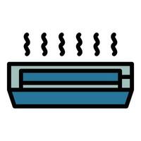 Air conditioner heat icon vector flat