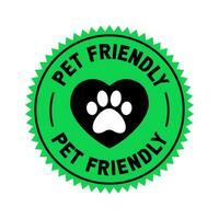 Pet friendly badge stamp. This space allows mascots. Dogs and cats are welcome. vector