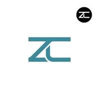 letra zc monograma logo diseño vector