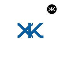 Letter XK Monogram Logo Design vector