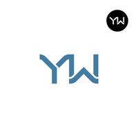 Letter YW Monogram Logo Design Simple vector