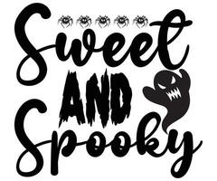 Halloween T shirt Design Sweet and Spooky vector