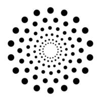 Circle halftone abstract dotted circles round icon. vector