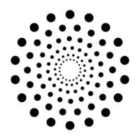 Circle halftone abstract dotted circles round icon. vector