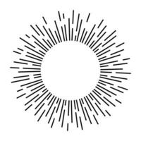 Sunburst shapes. abstract sunshine line. vector