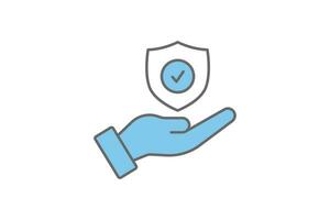 Protection icon. Icon related to Search Engine Optimization. suitable for web site design, app, user interfaces. flat line icon style. Simple vector design editable