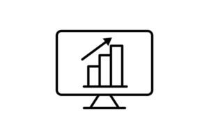 Search Engine Optimization Monitoring icon. Icon related to Search Engine Optimization. suitable for web site design, app, user interfaces. line icon style. Simple vector design editable