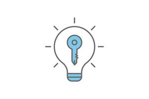 Key Idea icon. Icon related to Search Engine Optimization. suitable for web site design, app, user interfaces. flat line icon style. Simple vector design editable