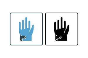 guantes icono. icono relacionado a ropa. adecuado para web sitio diseño, aplicación, usuario interfaces sólido icono estilo. sencillo vector diseño editable