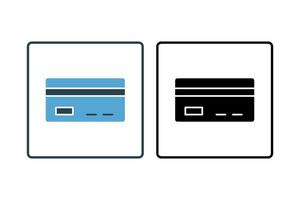 Credit Card Icon. Icon related to Credit and Loan. suitable for web site design, app, user interfaces, printable etc. Solid icon style. Simple vector design editable