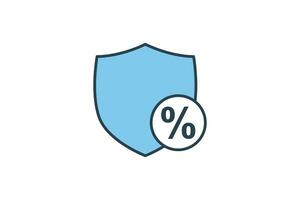 Safe Loan Icon. Icon related to Credit and Loan. suitable for web site design, app, user interfaces, printable etc. Flat Line icon style. Simple vector design editable