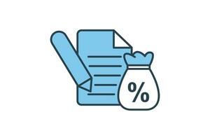 Loan Application Icon. Icon related to Credit and Loan. suitable for web site design, app, user interfaces, printable etc. Flat Line icon style. Simple vector design editable