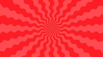 Simple Flat Red Curl Light burst Effect vector background