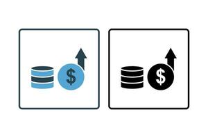 Profit Icon. Icon related to Credit and Loan. suitable for web site design, app, user interfaces, printable etc. Solid icon style. Simple vector design editable