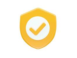 Security icon lock 3d vector rendering transparent element