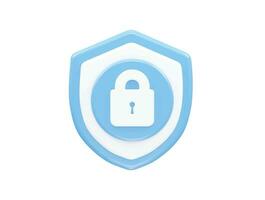 Security icon lock 3d vector rendering transparent element