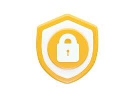 Security icon lock 3d vector rendering transparent element