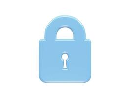 Security icon lock 3d vector rendering transparent element