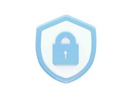 Security icon lock 3d vector rendering transparent element