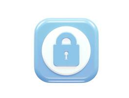 Security icon lock 3d vector rendering transparent element