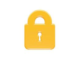 Security icon lock 3d vector rendering transparent element