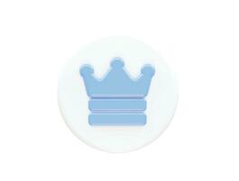 Crown icon vector 3d rendering element