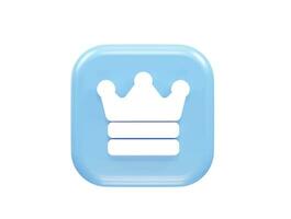 Crown icon vector 3d rendering element