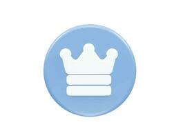 Crown icon vector 3d rendering element