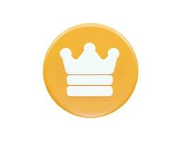 Crown icon vector 3d rendering element