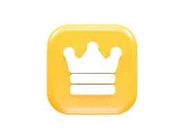 Crown icon vector 3d rendering element