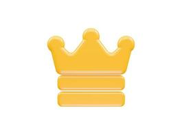 Crown icon vector 3d rendering element