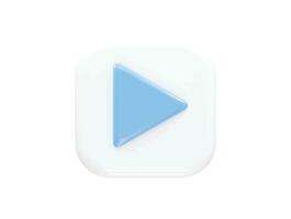 Video player icon vector 3d rendering