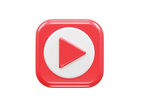 Video player icon vector 3d rendering