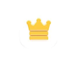 Crown icon vector 3d rendering element