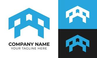 Creative modern minimal real estate home logo design template Free Vector