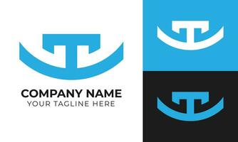 Creative abstract modern minimal t letter business logo design template Free Vector