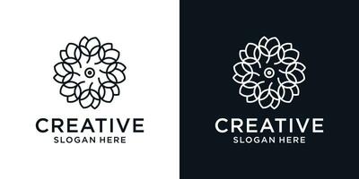 Floral ornament beauty logo design abstract vector