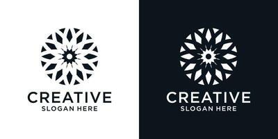 Floral ornament beauty logo design abstract vector