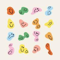 Vector Hand Drawn Flat Distorted Smile Collection