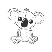 Cute koala design sitting for coloring vector