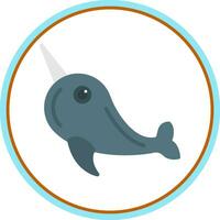 Narwhal Vector Icon Design