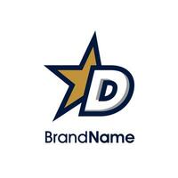 Initial D Gold Star Logo vector
