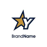 Initial Y Gold Star Logo vector