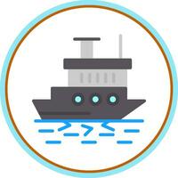 Icebreaker ship in action Vector Icon Design