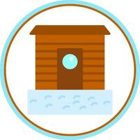 Ice fishing hut Vector Icon Design