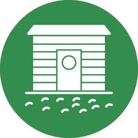 Ice fishing hut Vector Icon Design