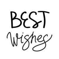 Christmas and New Year calligraphy phrase Best Wishes. Vector black typography isolated on white background. Modern hand drawn lettering for greeting cards, posters, t-shirts etc.