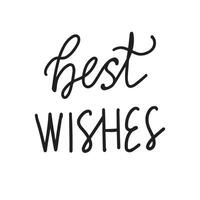 Christmas and New Year calligraphy phrase Best Wishes. Vector black typography isolated on white background. Modern hand drawn lettering for greeting cards, posters, t-shirts etc.