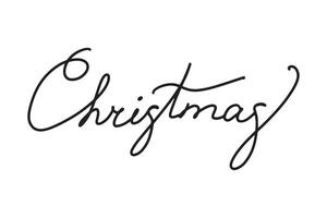 Christmas and New Year calligraphy phrase Christmas. Vector black typography isolated on white background. Modern hand drawn lettering for greeting cards, posters, t-shirts etc.