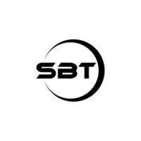 diseño de logotipo de letra sbt con fondo blanco en illustrator. logotipo vectorial, diseños de caligrafía para logotipo, afiche, invitación, etc. vector